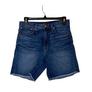 J Crew Womens Mid Length Cuff Off‎ Jean Shorts Size 27 6.5" Inseam Med Wash